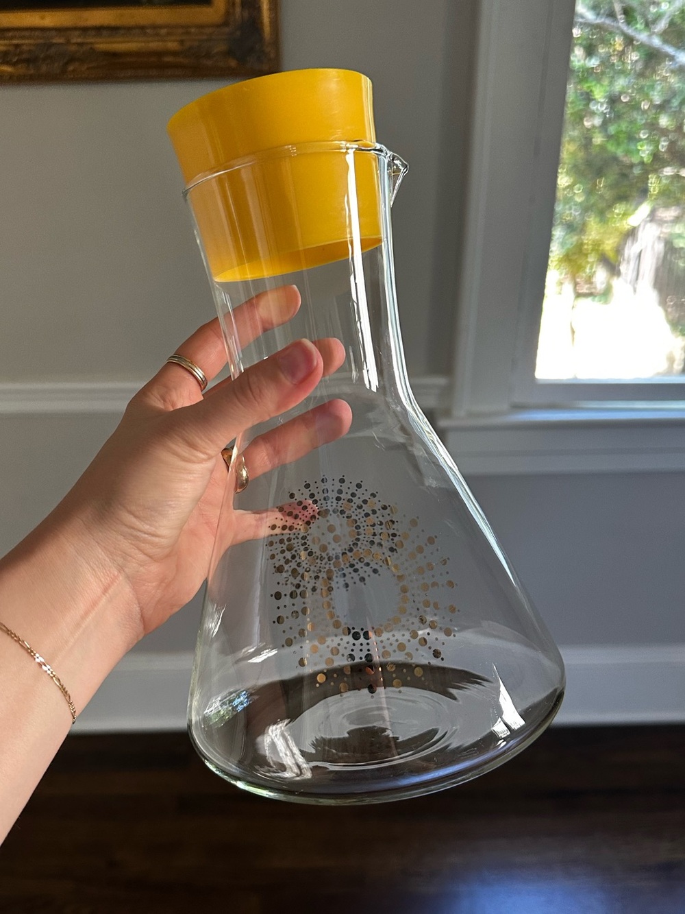 Vintage Pyrex Atomic Sunburst Juice Carafe Decanter Pitcher with Lid